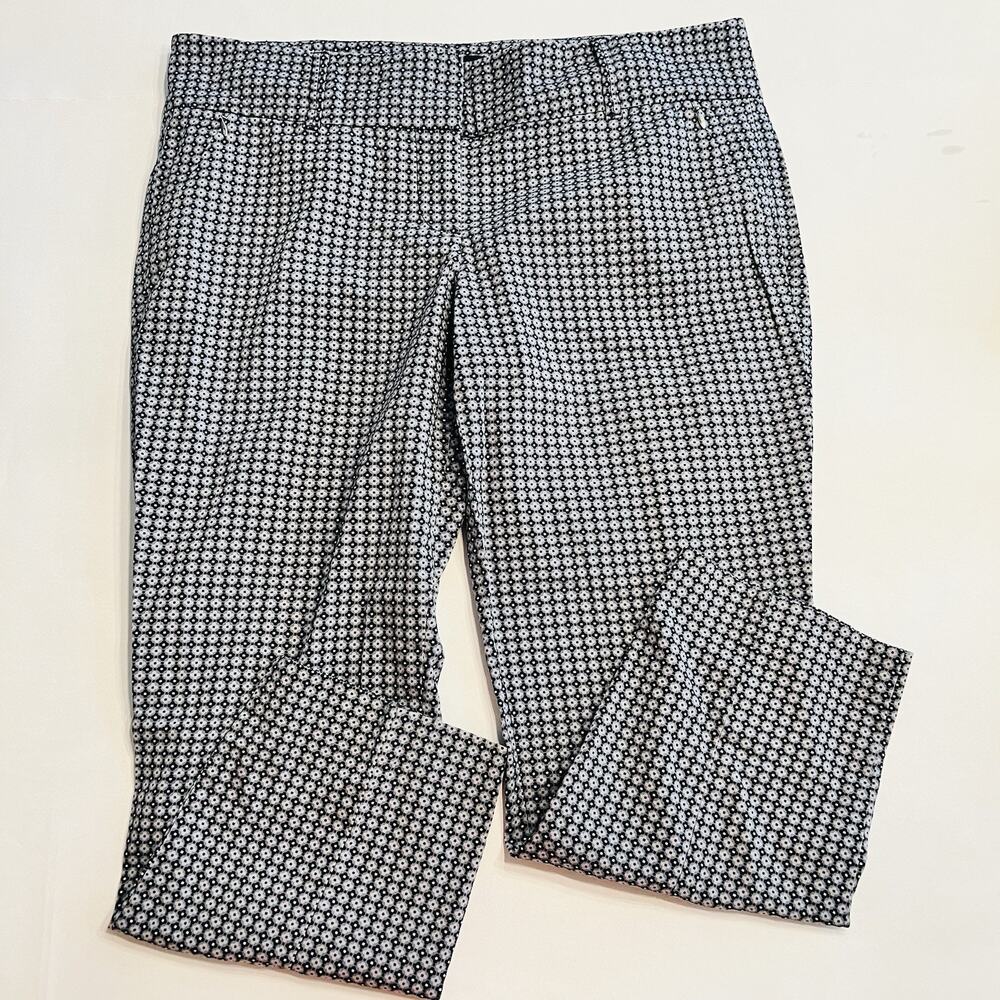 Ann Taylor Women's Capri Pants Size 10 Purple Navy Blue Printed Cotton A0135